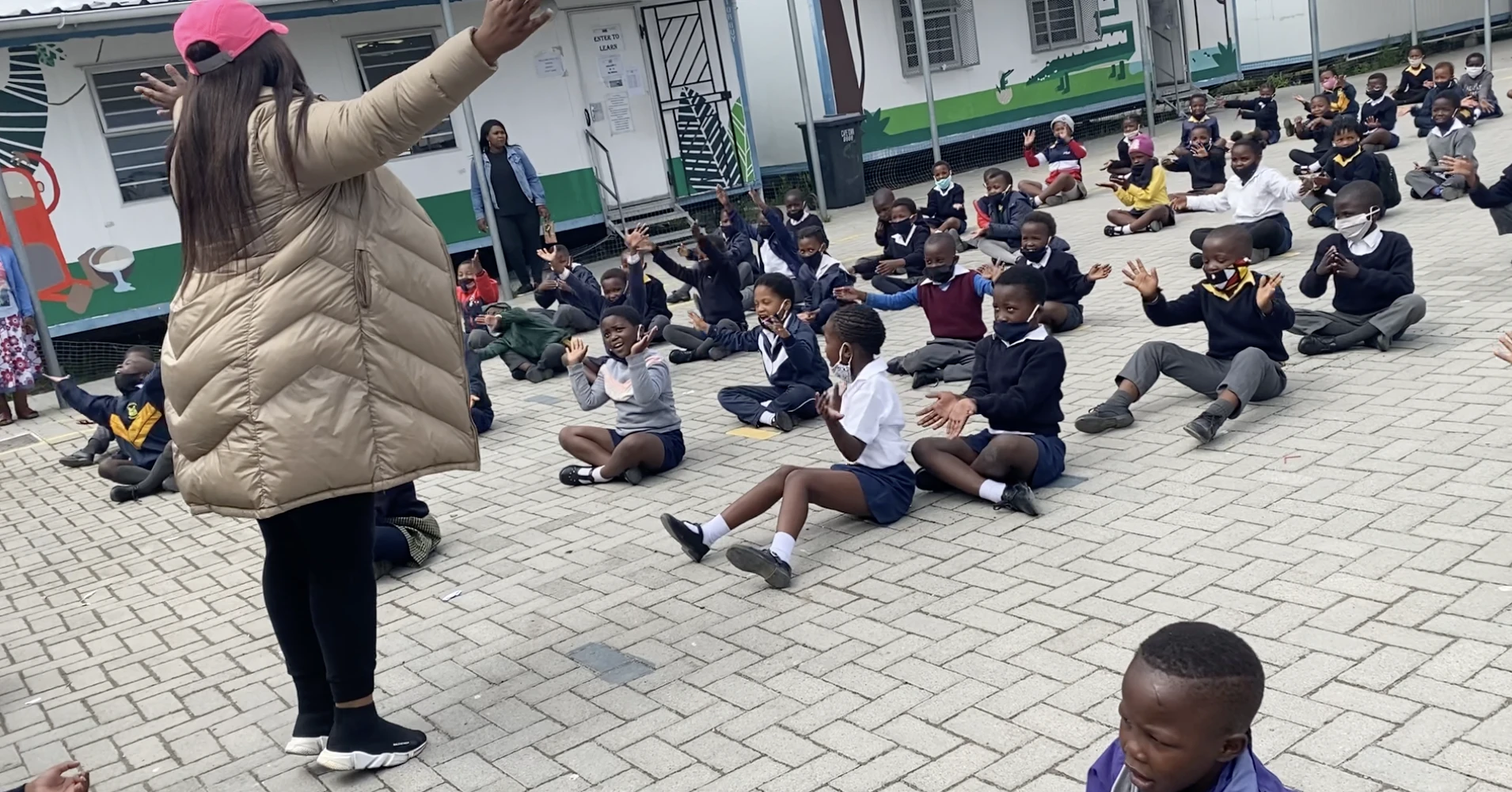 Silverleaf learners participating in an outdoor activity with their teacher